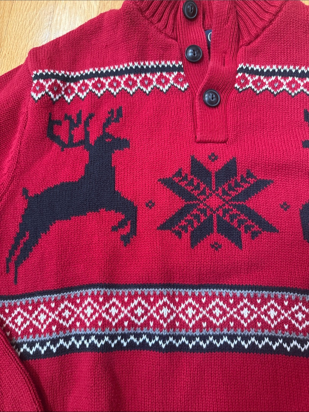 Chaps Holiday Cotton Reindeer Sweater Small - Picture 2 of 4